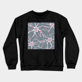 neural network - pattern silver gray and rosé Crewneck Sweatshirt